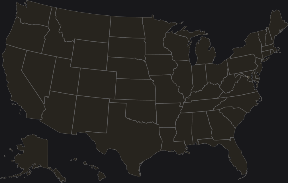 Map of United States showing project locations